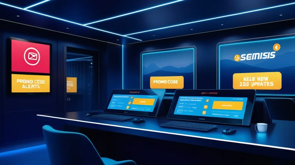 Casino screens showing bonus code updates and promo alerts