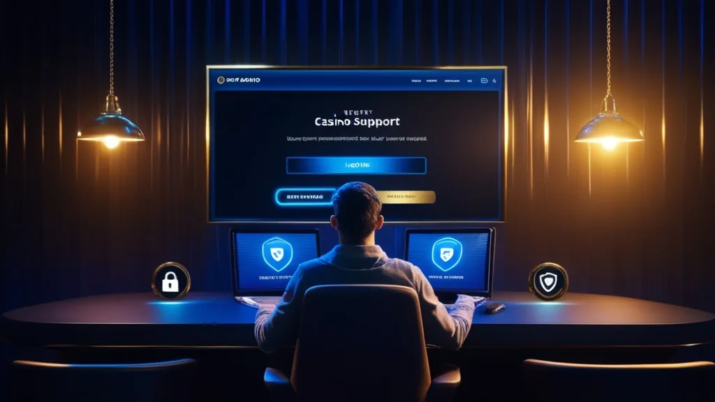 Casino login error screen with recovery and reset options
